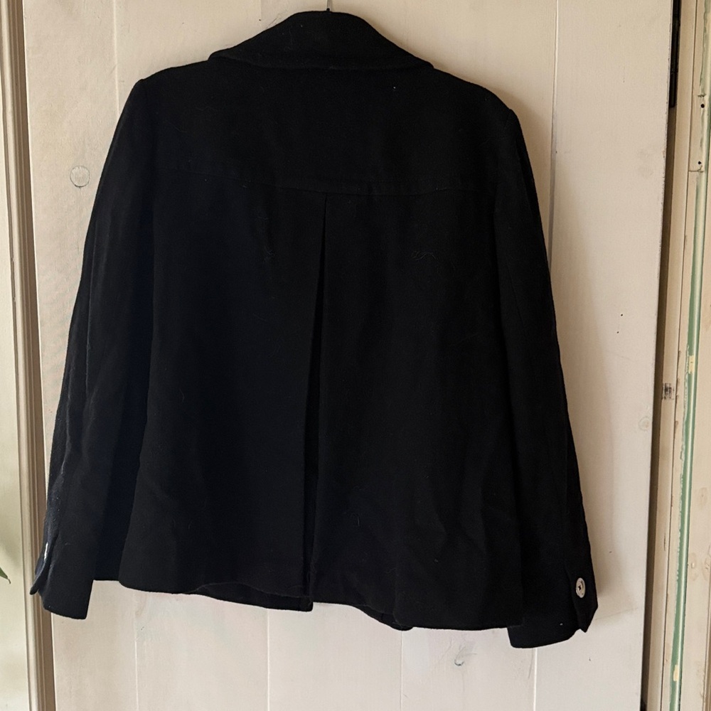 Michael Kors 100% Wool Black Pea Coat Petite Large fits petite women’s 12–14 - Picture 2 of 5